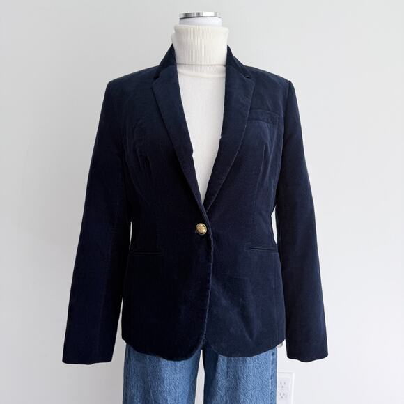 J Crew Campbell Blazer 12 Navy Corduroy Equestrian Preppy Old Money Heritage - Picture 2 of 15